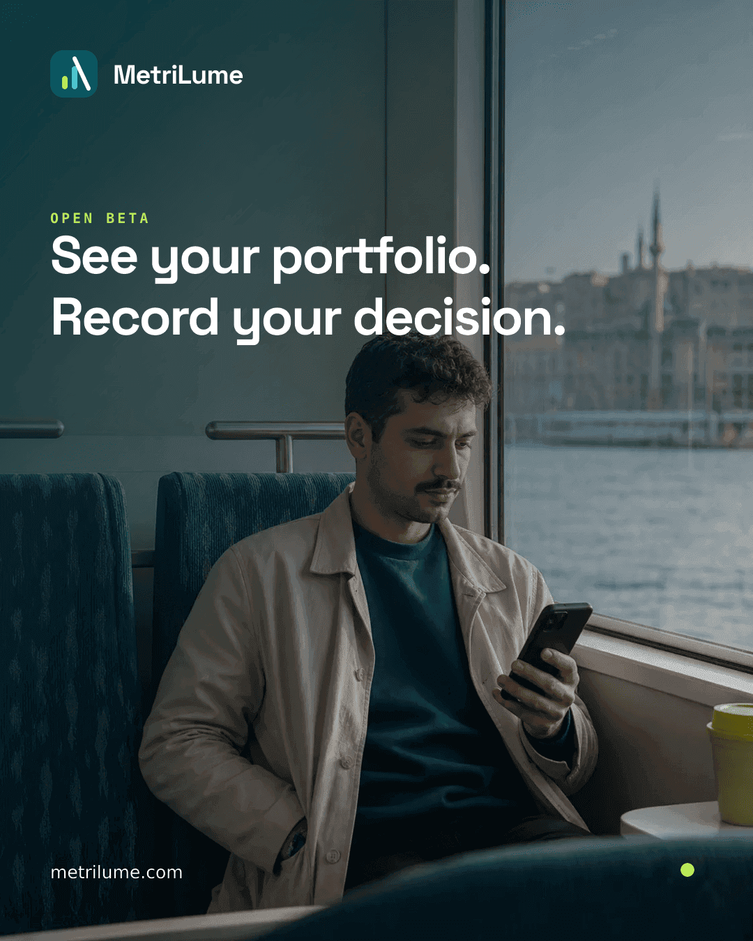 MetriLume portrait social media promotional visual